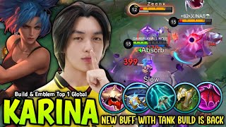 THANK YOU ONIC KAIRI FOR KARINA NEW 1 SHOT BUILD TANK IS BACK 😱  BUILD TOP 1 GLOBAL KARINA [upl. by Missie]