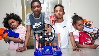 2000 Family NERF Hovering Target Challenge [upl. by Ahtilat913]