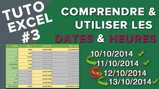 Excel 3  Comprendre et utiliser les dates et les heures [upl. by Ahsenek228]