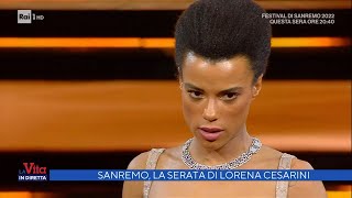 Sanremo la serata di Lorena Cesarini  La vita in diretta 03022022 [upl. by Attenor]