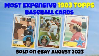 1983 Topps Most Expensive eBay Sales Baseball Cards  August 2023 [upl. by Eckardt]