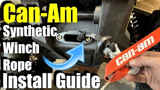 CanAm Outlander Synthetic Winch Rope Install stepbystep guide [upl. by Adiana]