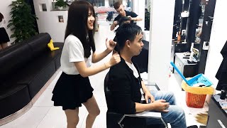 Vietnam Barbershop Fantastic Relaxation Service with Girl In Street 7 USD [upl. by Bullard]