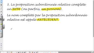 La phrase complexe subordination  La Proposition subordonnée relative [upl. by Asilenna]