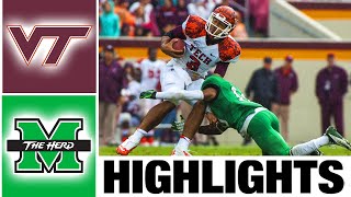 Virginia Tech vs Marshall Highlights  College Football Week 4  2023 College Football [upl. by Yelrahs]