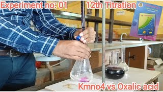 Titration to determine the concentration in terms molarity of kmno4 titrating aganist oxalic acid [upl. by Sontag]