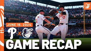 Phillies vs Orioles Game Recap 61624  MLB Highlights  Baltimore Orioles [upl. by Anehsak133]