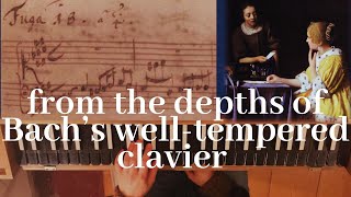 BACH manuscript played on CLAVICHORD well tempered clavier I Fugue No 18 in gsharp minor BWV 863 [upl. by Thorwald]