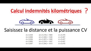 Calcul automatique du remboursement frais kilométriques en fonction de la distance et CV de véhicule [upl. by Euqram968]