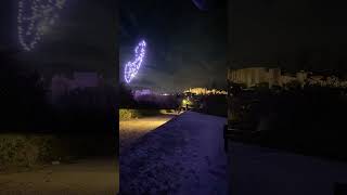 Drone Light Show Near Ávila Rampart Wall Celebrating 30th Anniversary of UNESCOs Heritage Cities [upl. by Harraf]