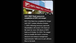 IDFC bank Merger [upl. by Leann]