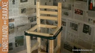 Cómo hacer un taburete alto con respaldo How to make a stool frame [upl. by Anned]