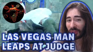 Las Vegas Man Leaps at Judge in the Courtroom  MoistCr1tikal [upl. by Neddie]