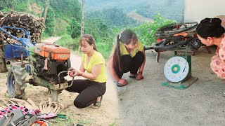 Genius girl asked her uncle to help fix a tractor that died on the road repair girl [upl. by Haskins]