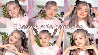 6 QUICK amp EASY HAIRSTYLES  Cute Long Hair Hairstyles by Kika Kim [upl. by Eniahs341]