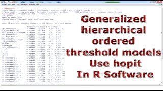 Generalized hierarchical ordered threshold models Use hopit With In R Software [upl. by Etnod]