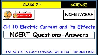 Class 7 Science Chapter 10 Electric Current and Its Effects QuestionsAnswers [upl. by Warford]