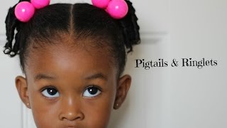 Pigtails With Comb Ringlets  Hairstyles for Little Girls [upl. by Nylcoj]