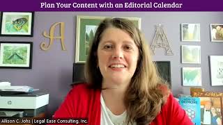 Allison Johs Plan Your Content with an Editorial Calendar [upl. by Anyt]