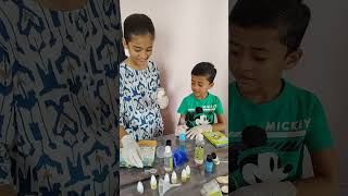 Sci Experiment Colour Bubble explosion Aara and Nehads Showscienceexperiment siblings [upl. by Remot]