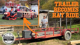 Milling POPLAR to Convert My Utility Trailer into a HAY RIDE WAGON [upl. by Tomchay]