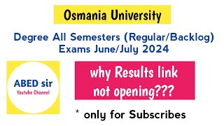 Why Results Links not opening OU Degree Results 2024 abedsir [upl. by Valenta476]