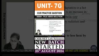 CSIR Practice Question  Unit 7 System Physiology – Animal  Topic G Thermoregulation [upl. by Saixela]