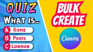 Bulk Create Quiz Videos Using Canva and AI [upl. by Nowaj420]