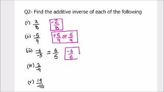 How to find additive inverse of a number  Finding Additive Inverse  Class 8 Math Exercise 11 Q2 [upl. by Enirtak]