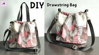 Drawstring Sling Bag Tutorial  Drawstring Tote Bag Tutorial  Drawstring Bag Tutorial [upl. by Gnek]