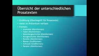 Übersicht Prosatexte analysieren und interpretieren  Deutsch [upl. by Hoffert]