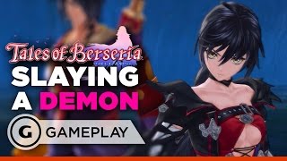 Tales of Berseria  Fighting a Boss Demon Gameplay [upl. by Ennaitsirk]