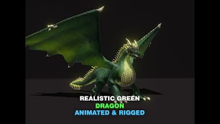 Realistic Green Dragon Animated 3d Model [upl. by Lacy]