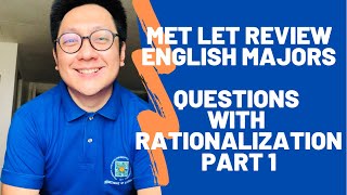 LET Review for English Majors Sample Questions with Rationalization Part 1 [upl. by Ammeg]