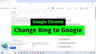 Change Bing to Google in Google Chrome  Change the Search Engine  Remove the Bing Search [upl. by Fiden]