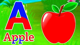 A for apple  ABC Alphabet Song with Sounds for Children  Phonics Song with Two Words [upl. by Lardner772]