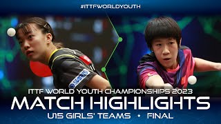 Yuna Ojio vs Ding Yijie  U15 Girls Teams Final  ITTF World Youth Championships 2023 [upl. by Kubiak51]