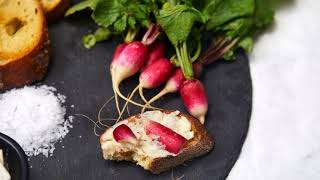 French Radishes with Butter and Salt on toast [upl. by Kciredohr]