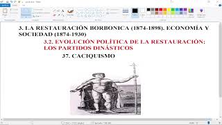 HISTORIA DE ESPAÑA PARA BACHILLERATO 037  EL CACIQUISMO [upl. by Enelrahs939]