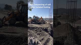 ReCompacting of soil after isolated footing construction design development civilengineering [upl. by Imaon]