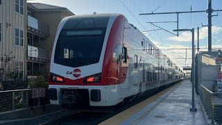 Caltrain Stadler KISS EMU Southbound Test Train near Hillsdale 6824 [upl. by Janet]