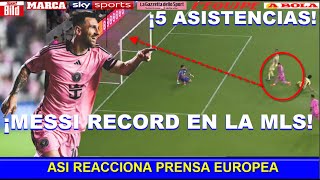 🔥 ASI REACCIONA PRENSA EUROPEA a GOL y CINCO ASISTENCIAS de MESSI INTER MIAMI vs NEW YORK RED BULL [upl. by Nylirehc209]