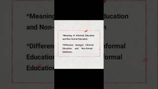 Meaning Difference between Informal Education and Nonformal Education education easynotes notes [upl. by Powe]