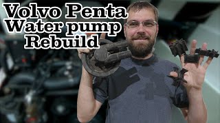 Volvo Penta Sea Water Pump Rebuild shaft seal bearing impeller replacement [upl. by Siuoleoj]