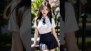 4K Korean AI School Girls in Uniform । ai art lookbook beauty Girls  Part  3 [upl. by Rekrap]