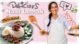 NASI LEMAK Recipe  Most Famous Dish in Malaysia  Yasmin Nadiah [upl. by Del250]