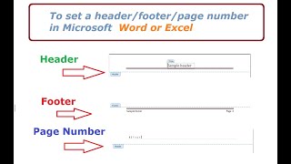 How to set a header or footer or page number in Microsoft Word or Excel [upl. by Jacey345]