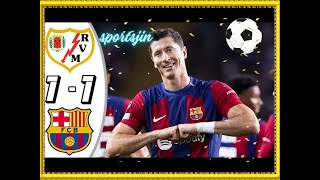 Rayo Vallecano vs Barcelona 11  RESUMAN  All Goals amp Highlights 2023 gol de lewandowski [upl. by Dorice153]