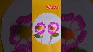 Easy Flowers Drawing New creative drawing flowers craft youtubeshorts trending viralvideo [upl. by Ihskaneem335]