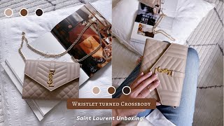 Saint Laurent Unboxing  Envelope Clutch Turned Crossbody [upl. by Flanna]